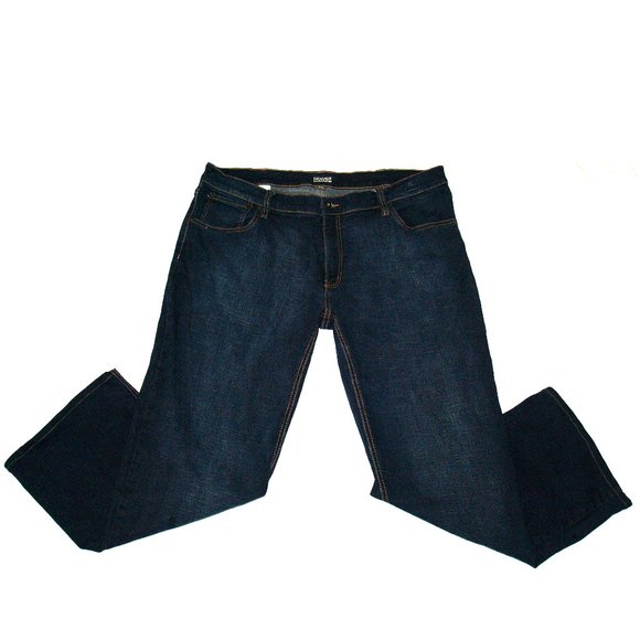 Denver Hayes Flextech Mens 38X30 Classic Indigo Dark Wash Straight Denim Jeans - Picture 1 of 11